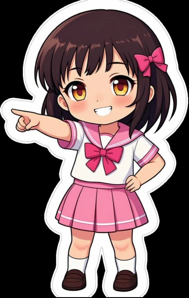 Hana mascot pointing at a call to action